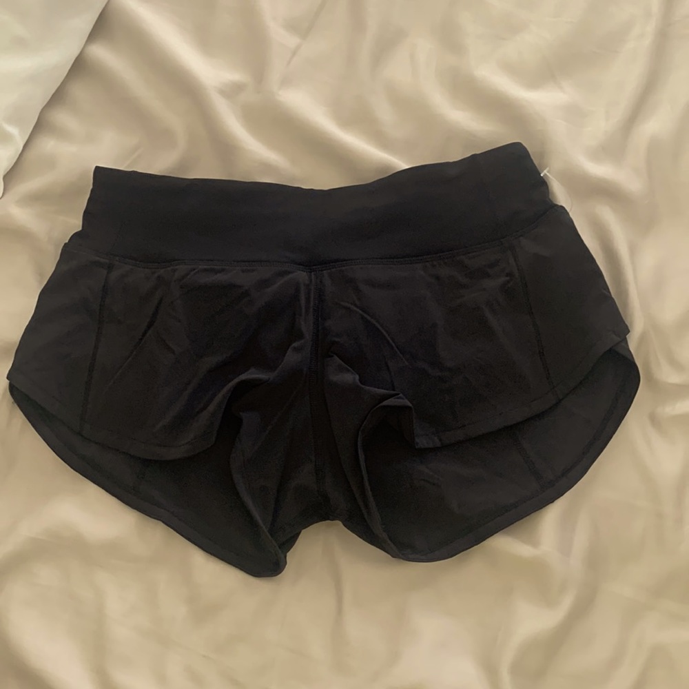 Black lululemon running shorts
